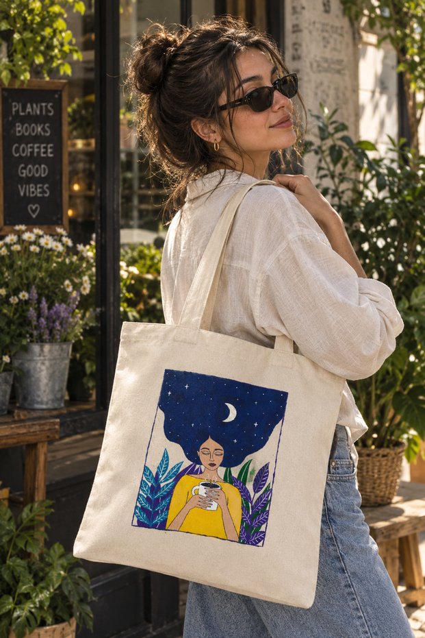 Garden Printed - Raw Fabric Shoulder Bag
