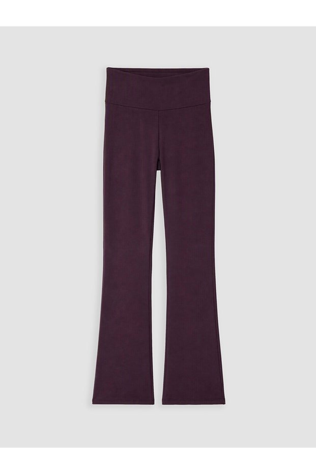 Two Mt Shop Quality Koor Sport Plum Plain Super Skinny & Extra Narrow Women's Sports Leggings