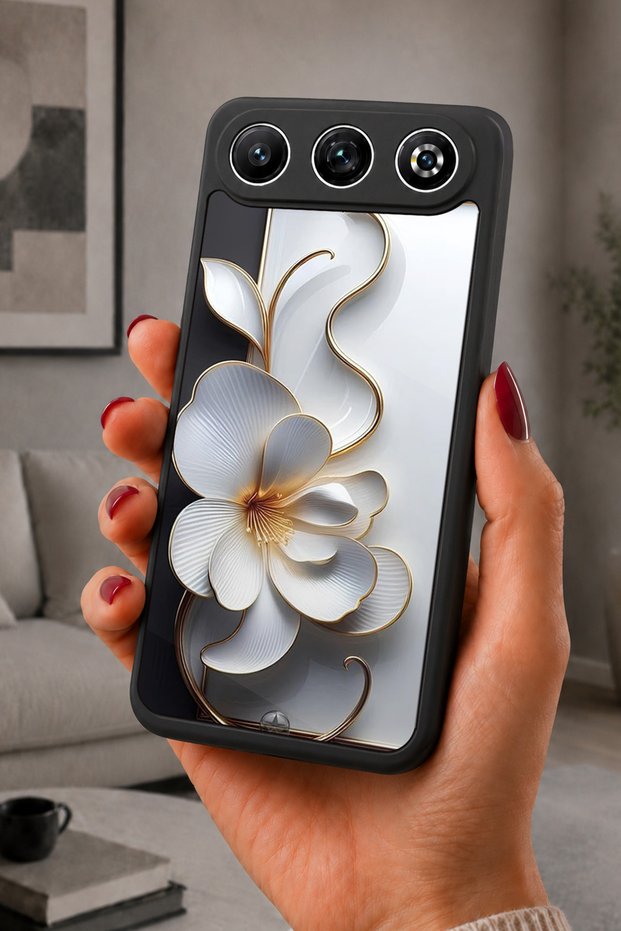 Gm 26 Compatible Printed, Matte Black, Soft Silicone, Protective, Shock-Absorbing Cover, Case