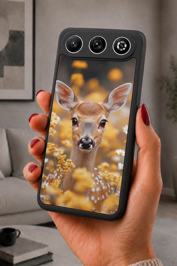 Gm 26 Compatible Printed, Matte Black, Soft Silicone, Protective, Shock-Absorbing Cover, Case