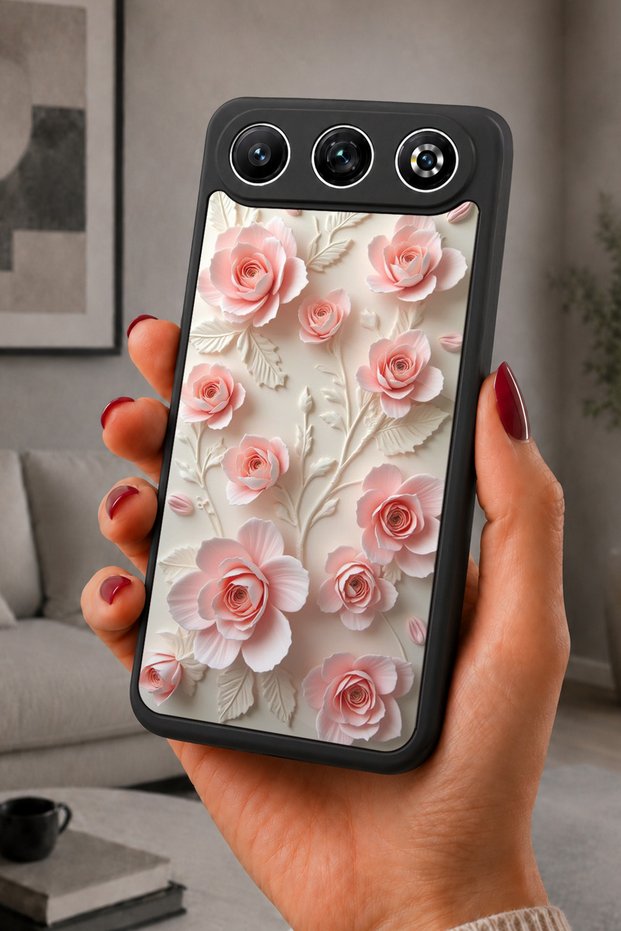 Gm 26 Compatible Printed, Matte Black, Soft Silicone, Protective, Shock-Absorbing Cover, Case
