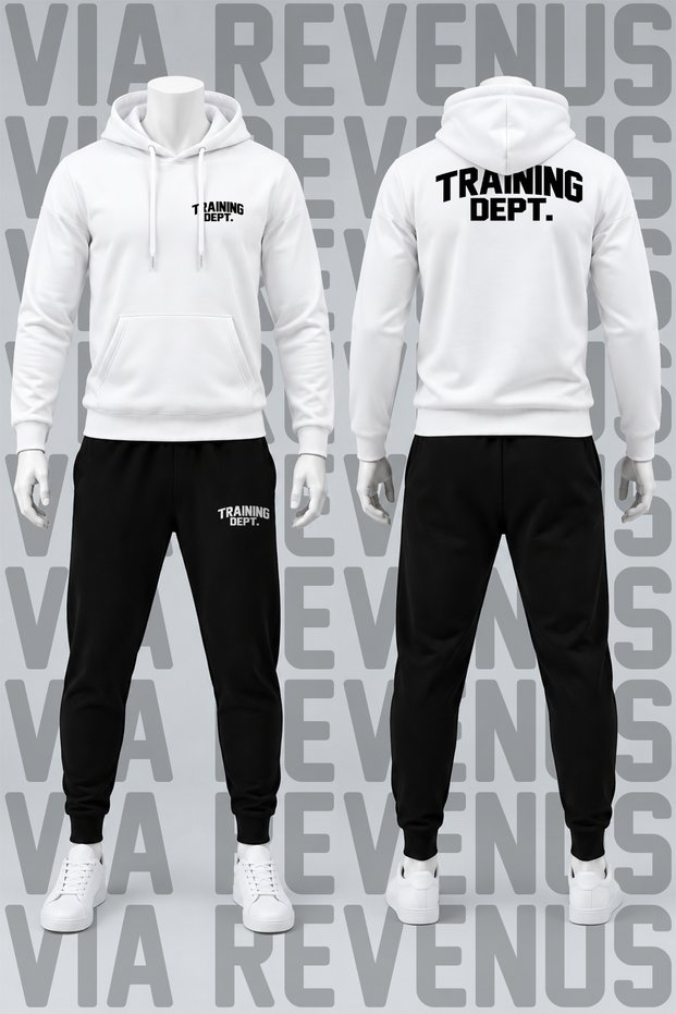 Training Dept. Printed Hooded Sweatshirt and Sweatpants Unisex Sports Set