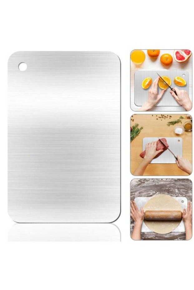 Stainless Steel Cutting Boards for Kitchen - Food Grade, Non-Stick Chopping Board for Meat, Fruit, Vegetables - Dishwasher Safe (12 x 8 in)