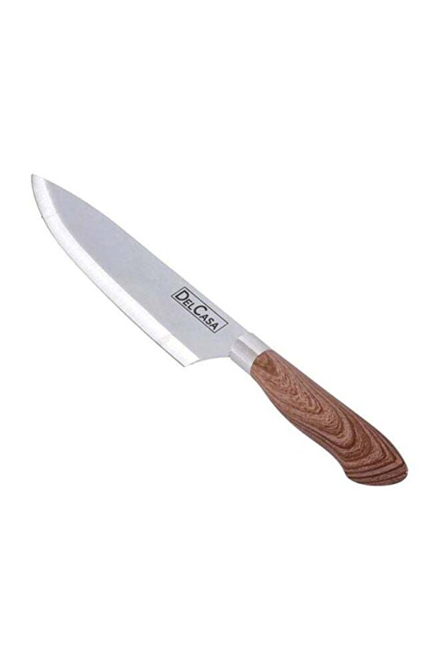 Stainless Steel Chef Knife Silver/Brown 8inch