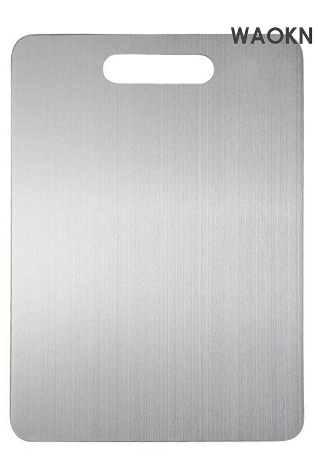 304 Stainless Steel Cutting Board For Kitchen , Meat , Fruit , Pastry , Pizza,Cheese , Vegetable Metal Cutting Board , meat Cutting Board For Anti-skid Double Side , Dough Board,Mold proof cutting bo