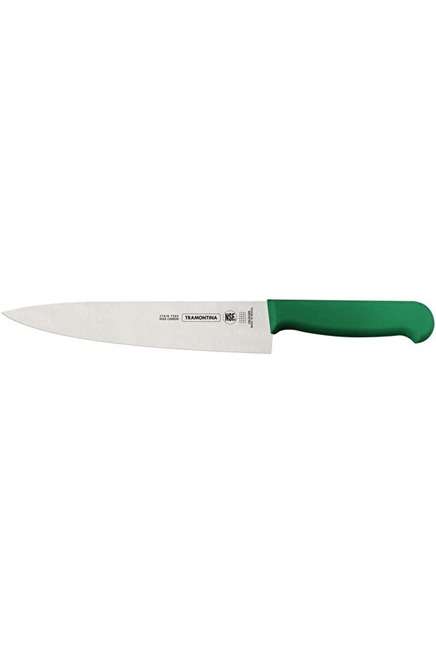 Professional 8-Inch Meat Knife with Stainless Steel Blade and Green Handle