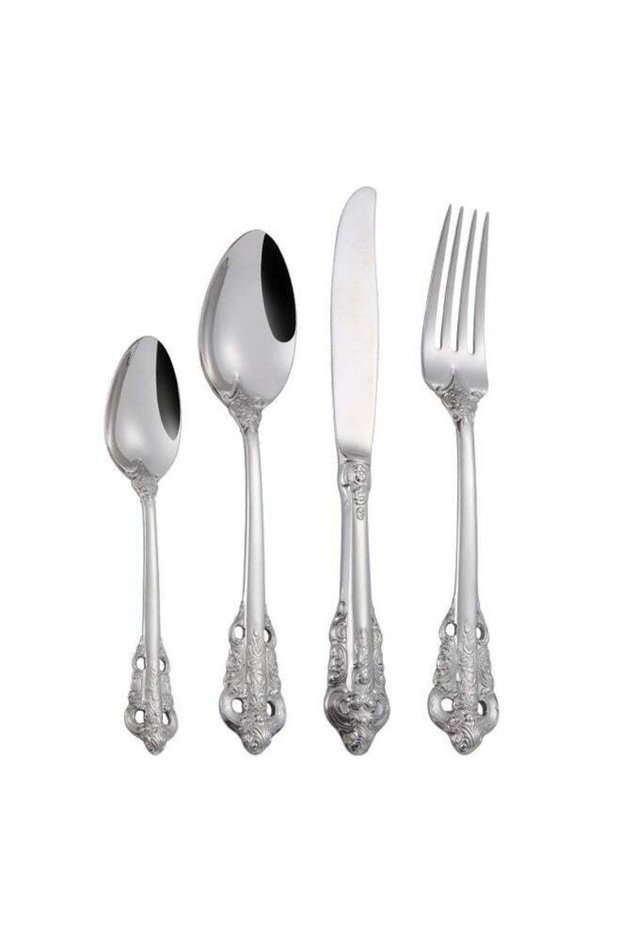Palace Cutlery Set Vintage Gold Flatware Silverware Set, Heavy Duty Stainless Steel Court Utensils High Grade Tableware Knife Fork Spoon Coffee Spoon