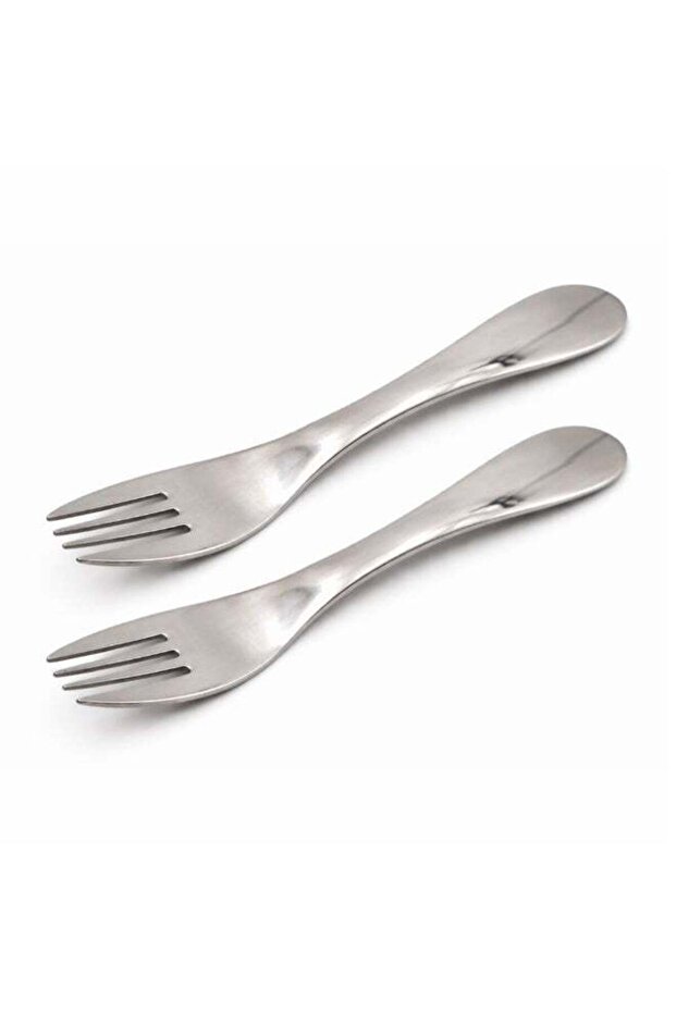 BERAM Tiny Bite Dining Fork 2Pc Stainless Steel Flatware Child-Friendly Fork Kids with Mirror PolishingKitchen Flatware Ergonomic Durable Tableware and Cutlery for Children