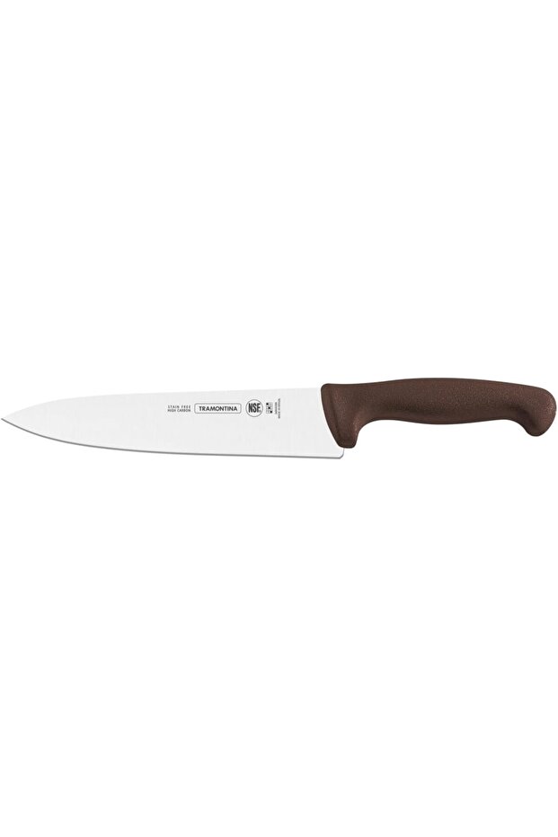 Professional 10 Inches Meat Knife with Stainless Steel Blade and Brown Polypropylene Handle
