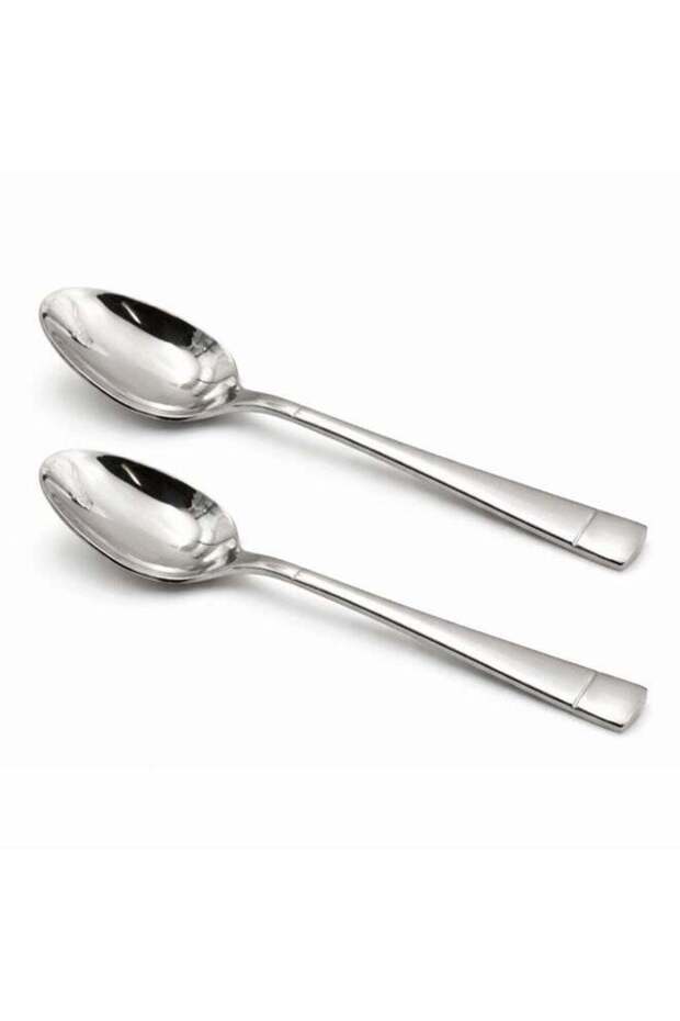 BERAM Silver Savour Dining Spoon 2 Pc Premium Quality Mirror Finish Table Spoon with Mirror Polishing Kitchen Flatware Elegant Tableware Home Restaurant Café Premium Cutlery