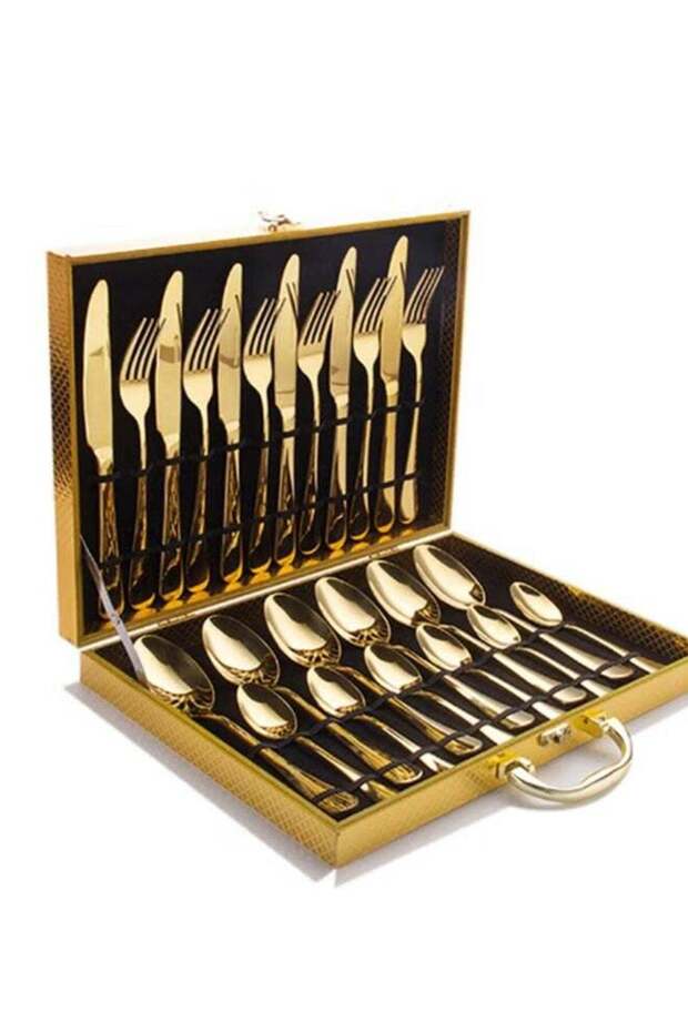 24-Piece Stainless Steel Cutlery Set for 6 People (6 Knives, 6 Forks, 6 Spoons, 6 Teaspoons) - Corrosion-Resistant, Ergonomic Handles, Dishwasher Safe