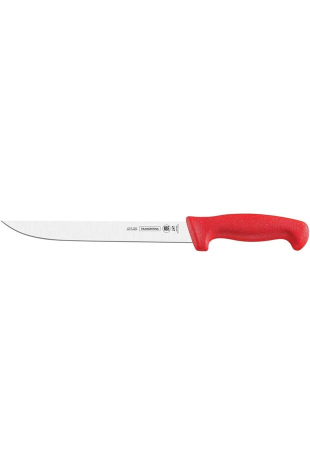Professional Boning Knife with Stainless-Steel Blade and Red Polypropylene Handle 6"