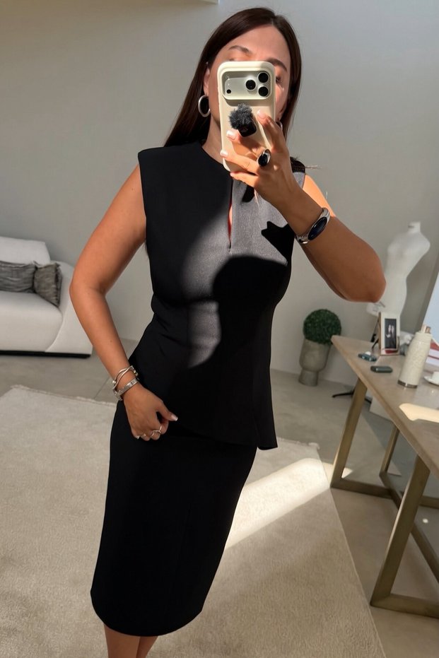 Asymmetric Blouse Black