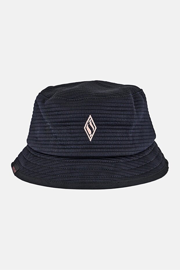 Women Embroidered Logo Bucket Hat, Black