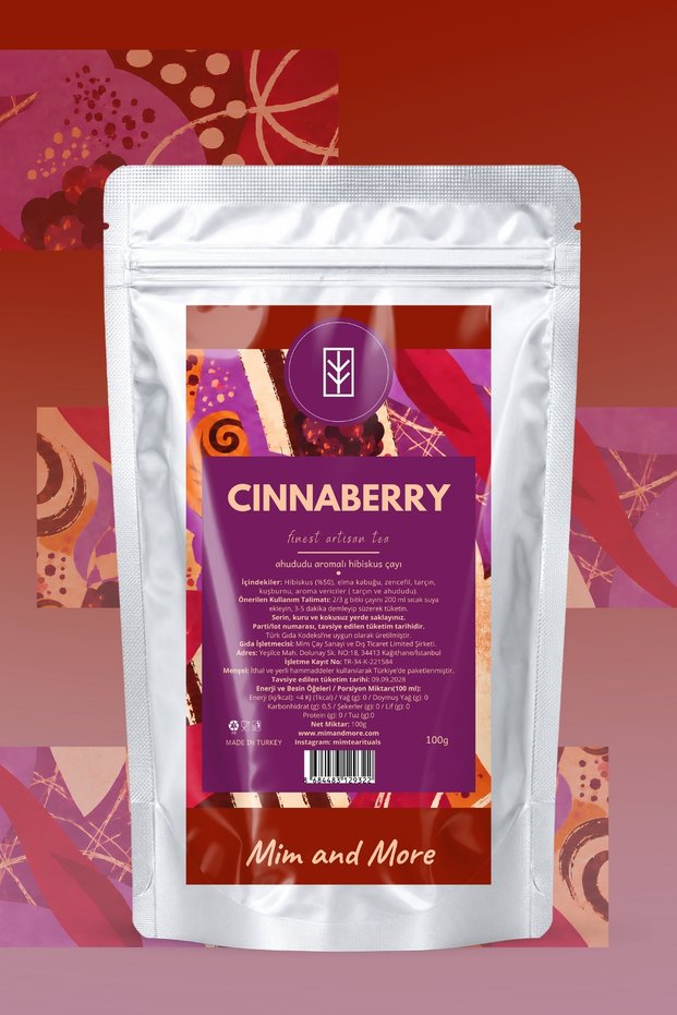 Cinnaberry Tea – Raspberry Flavored Hibiscus Tea Doypack 100 g