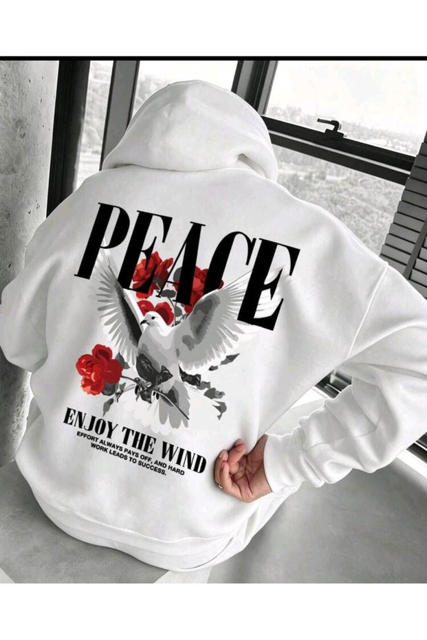 Mooda 3 Threaded Unisex Oversize Hooded Sweatshirt