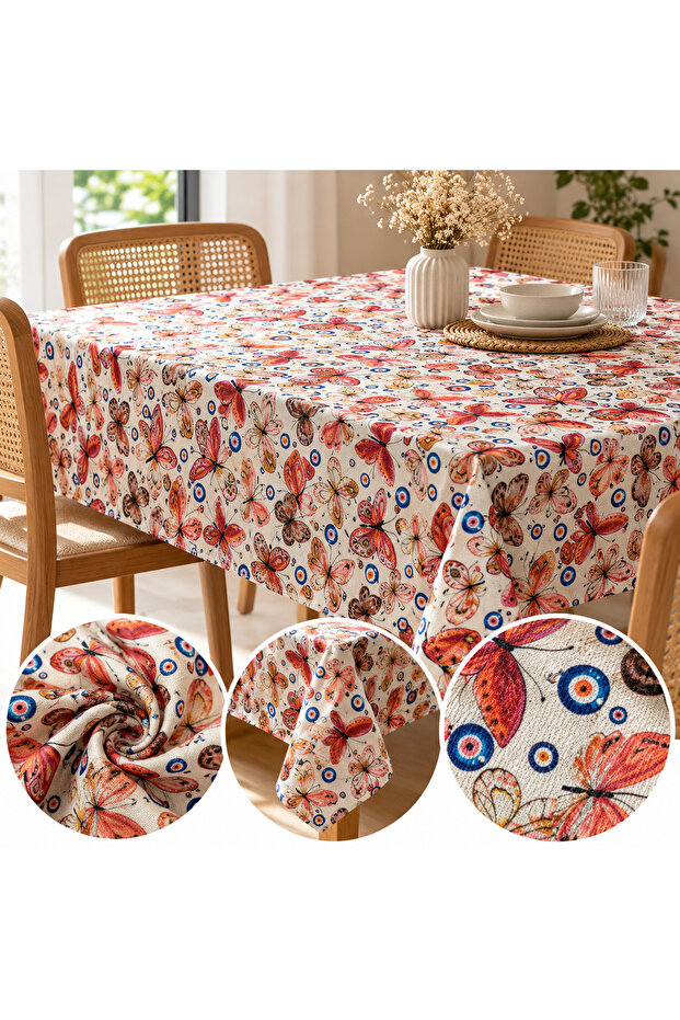 Butterfly patterned raschel fabric worry-free tablecloth - table cloth