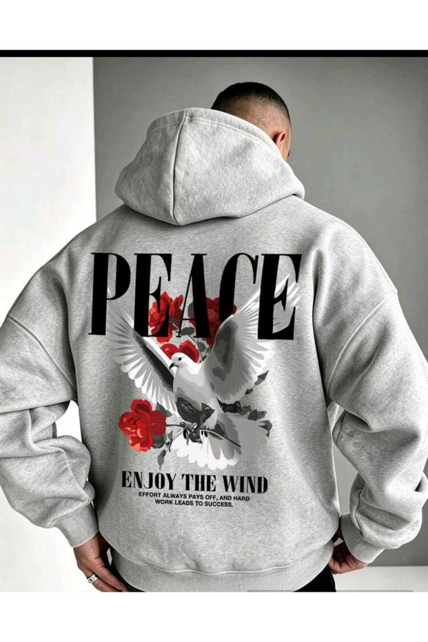 Mooda 3 Threaded Unisex Oversize Hooded Sweatshirt