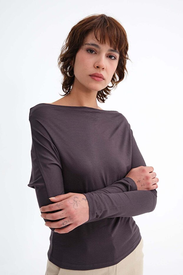 Kayık Yaka Basic Blouse B1888