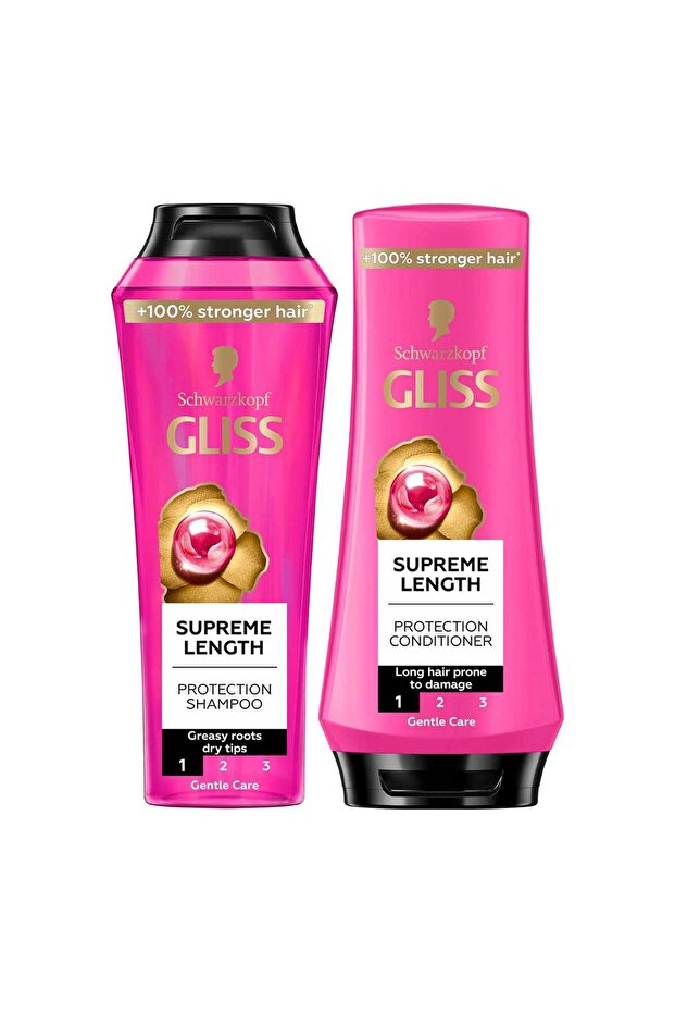 Gliss Supreme Length Protection Shampoo 400 ml + Conditioner 360 ml