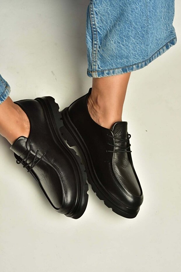 Z555261103 Black Genuine Leather Women's Shoes