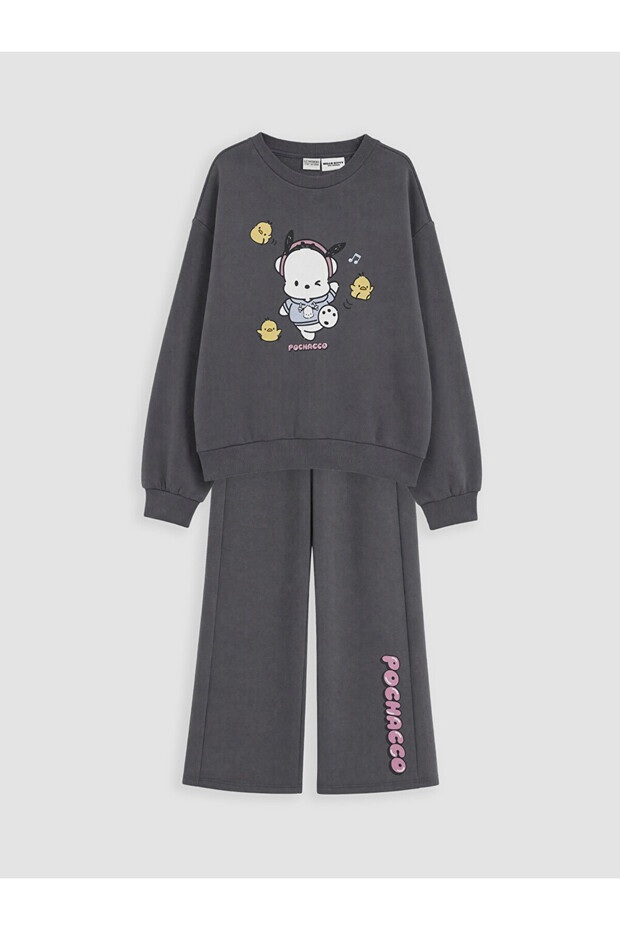 Rmz Gi̇yi̇m Farkiyla Pochacco Printed Girls' Tracksuit Set