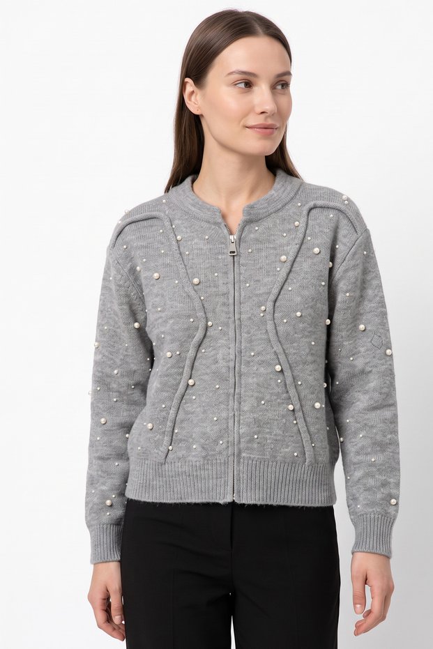Pearl Knitwear Cardigan T2605 - Gray