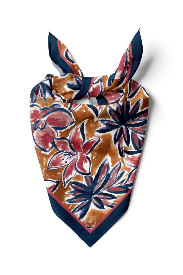 55X55 Artistic Bloom Bandana / Scarf