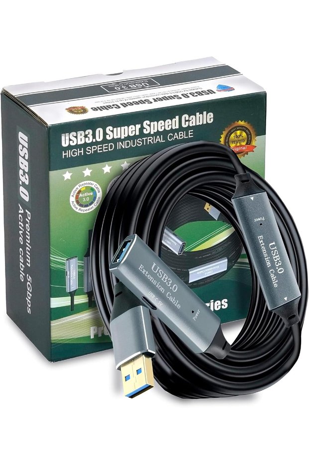 10 Meters USB 3.0 Extension Cable, High Speed Data Transfer 5Gbps, Male to Female, Gray Metal,Gold-Plated Connector, Universal Compatibility for PC, Printer, Camera, Gamepad