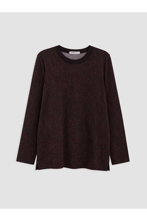 Burgundy Patterned Women's T-Shirt