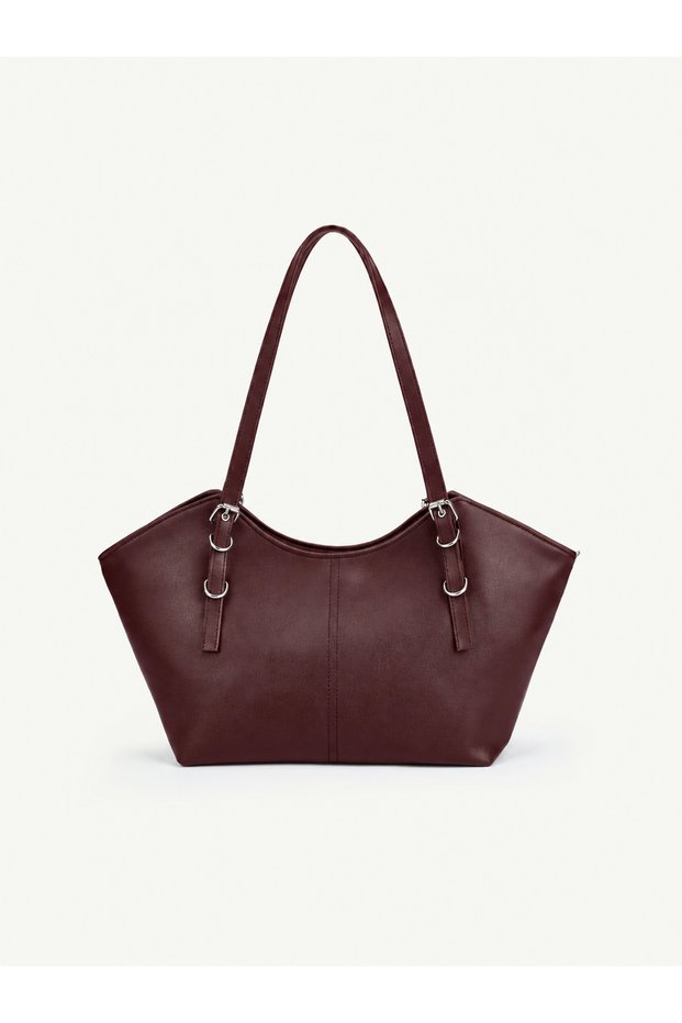 Bordo Shk355 Large Volume, Buckle Detailed, Zippered, Adjustable Strap, Hand and Shoulder Bag