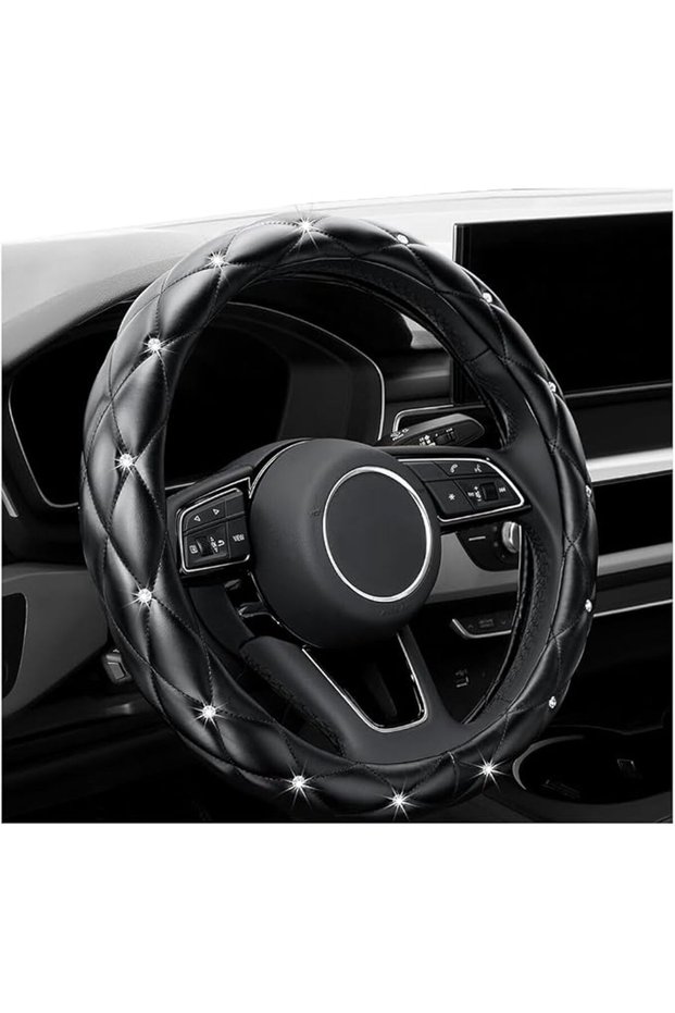 Steering Wheel Cover,Elastic Sparkly Rhinestone Protector