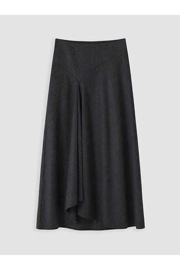 Rmz Gi̇yi̇m Farkiyla Zippered Asymmetrical Skirt with Ruffles