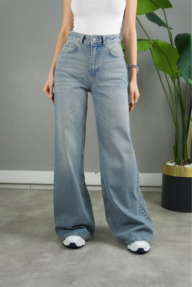 Flowy Denim Trousers 100% Cotton