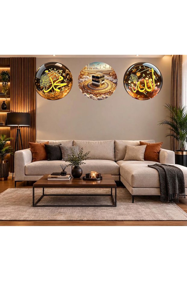 DİNİ TEMALI 3 LÜ SUPLA MDF TABLO