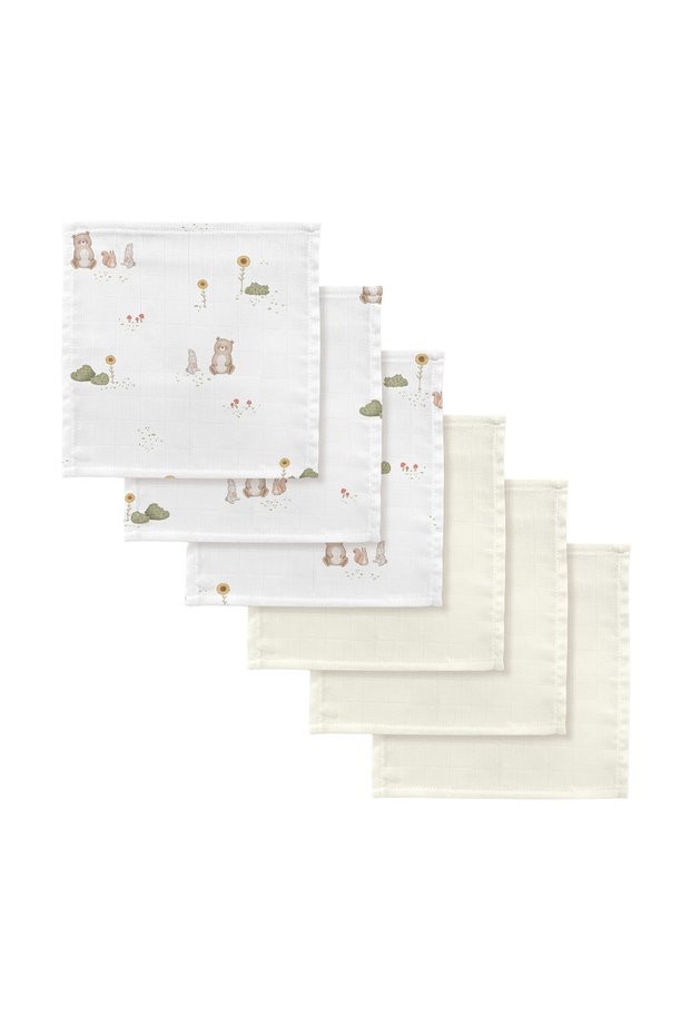 Moni 100% Organic Cotton Muslin 6-Pack Mouth Cloth