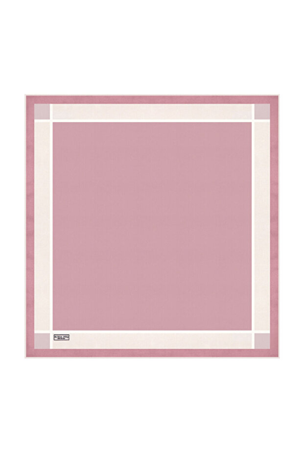 Dried Rose Wide Border Plain Silk Handkerchief
