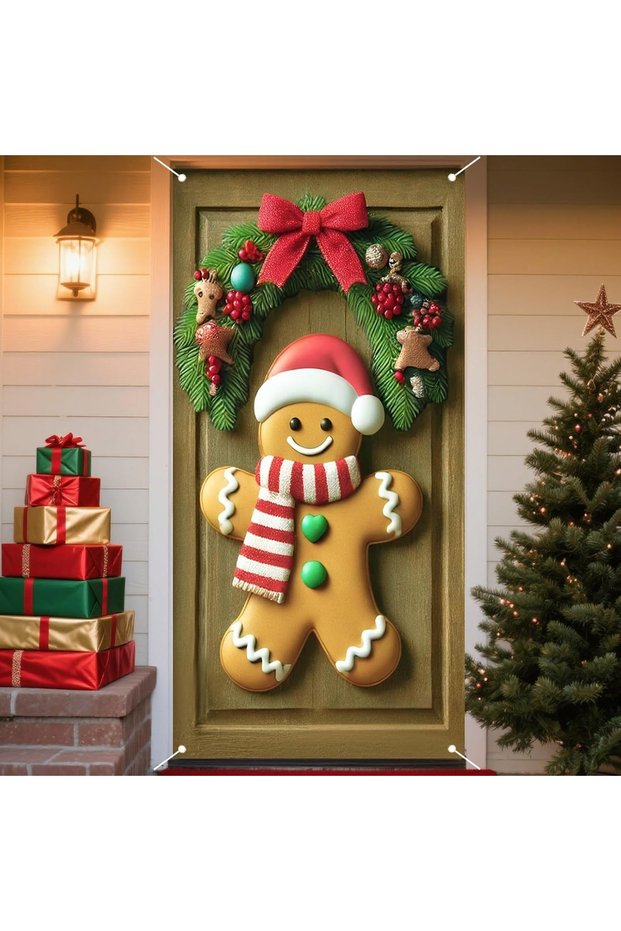 Elastic Happy Christmas, Fabric Door Decoration, Classroom Door, School Event Door Decoration