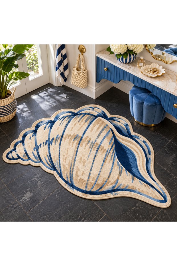 Eta Sea Shell Pattern Modern Woven Base Decorative Carpet Eta4291