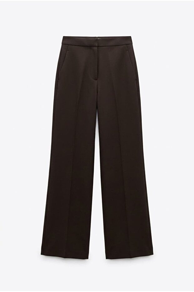 Premium Quality Mid-Waist Wide-Leg Fabric Trousers Sun546