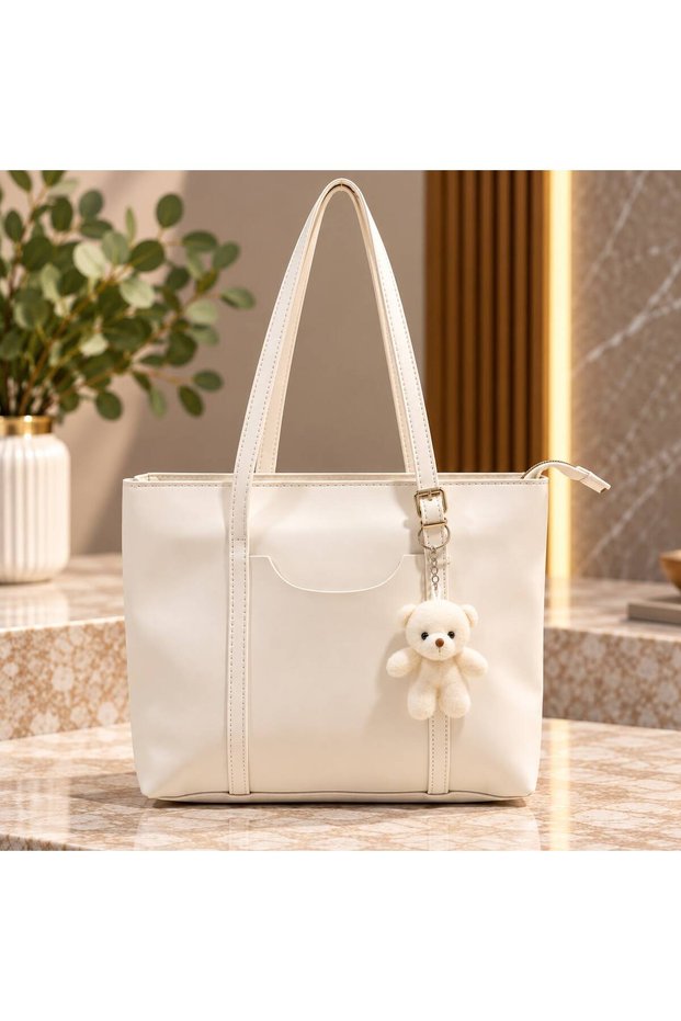 217 Women's Shoulder Bag Stylish Design Plush Teddy Bear Detailed Daily Use Bag