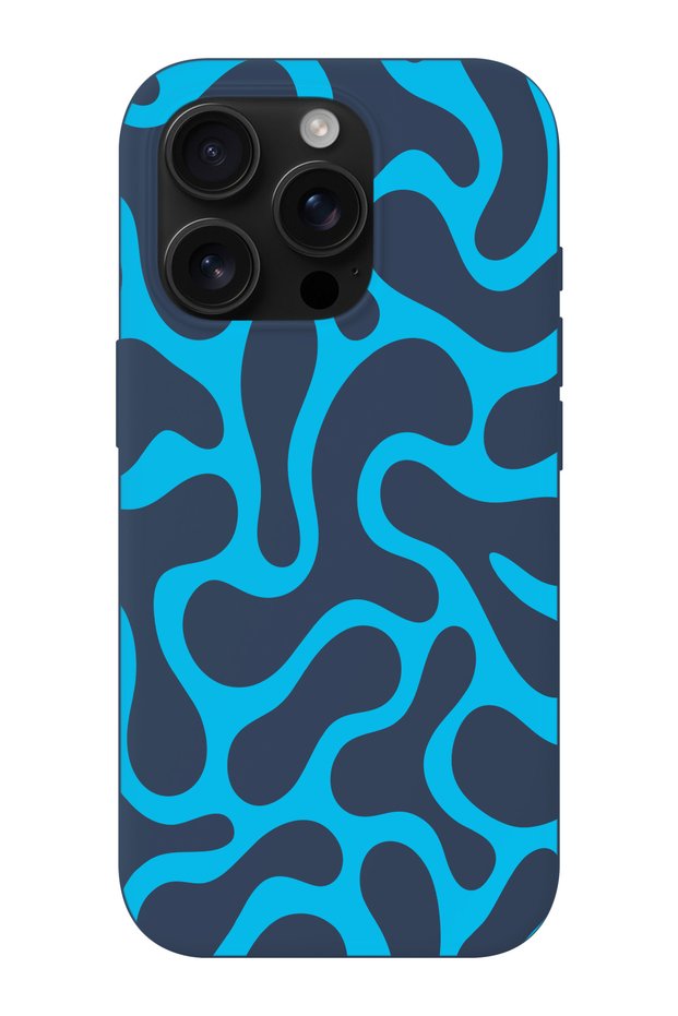 iPhone 16 Pro Max-Compatible Waves Design Suede Inside + Tpu Flexible Silicone Phone Case
