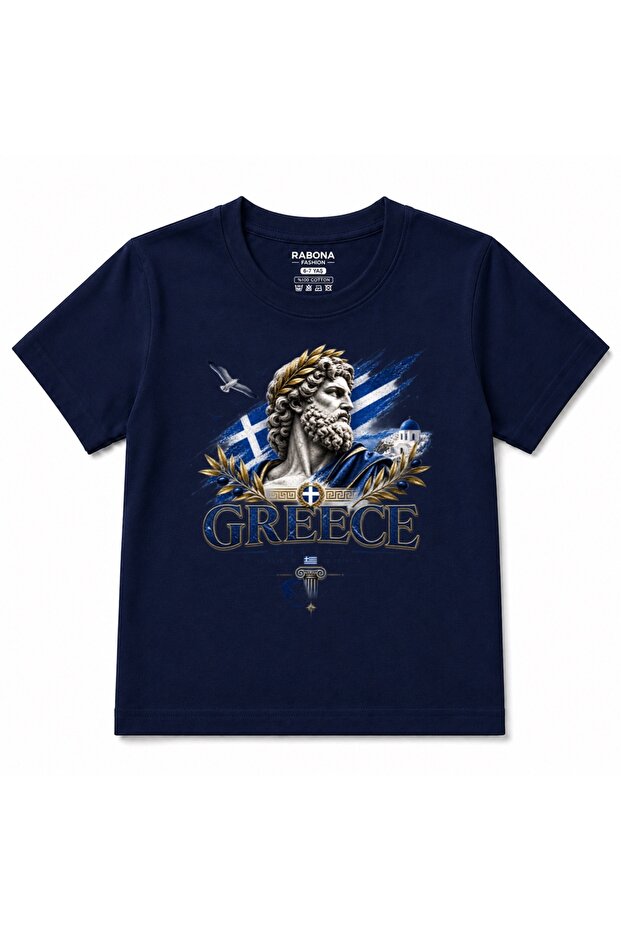 Greece Bearded Bust & Olive Branches Graphic Beanie