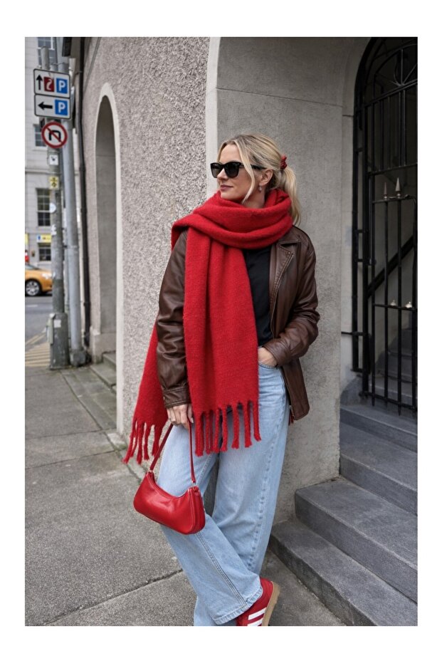 Thick Winter Premium Imported Women's Shawl Scarf Soft Textured Fringed