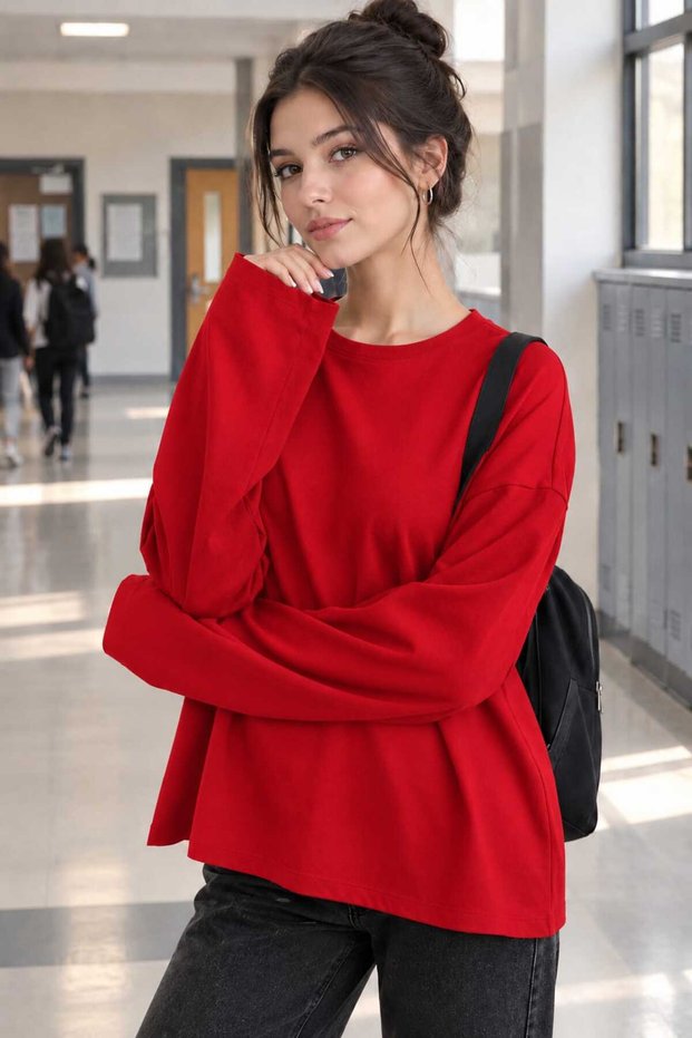 Women's Long Sleeve Oversized T-Shirt 4 Seasons A++