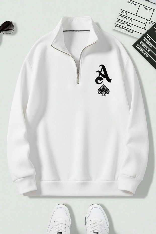 Women's - Men's Brooklyn Half Zip Oversize 3 Thread Sweatshirt