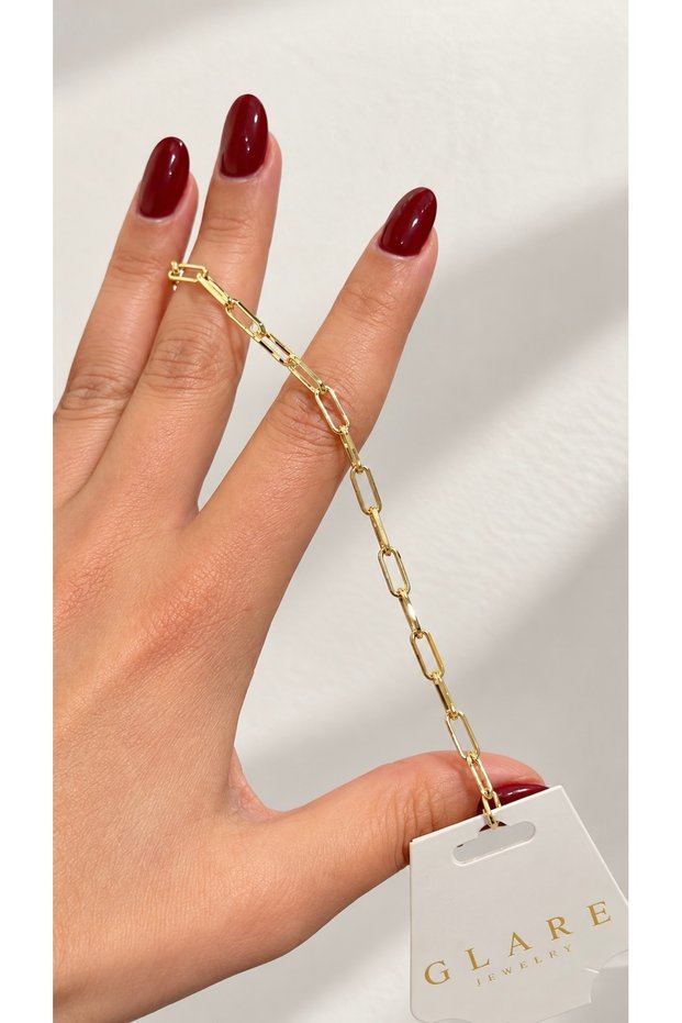 Chain Model Gold Stainless Steel Bracelet 15+5cm Unisex