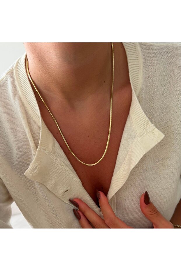 Steel 60 cm Long Italian Chain Necklace