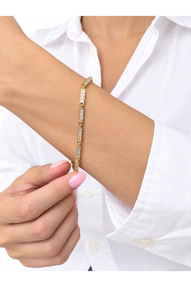 Zircon Stone Rectangular Extended Bracelet