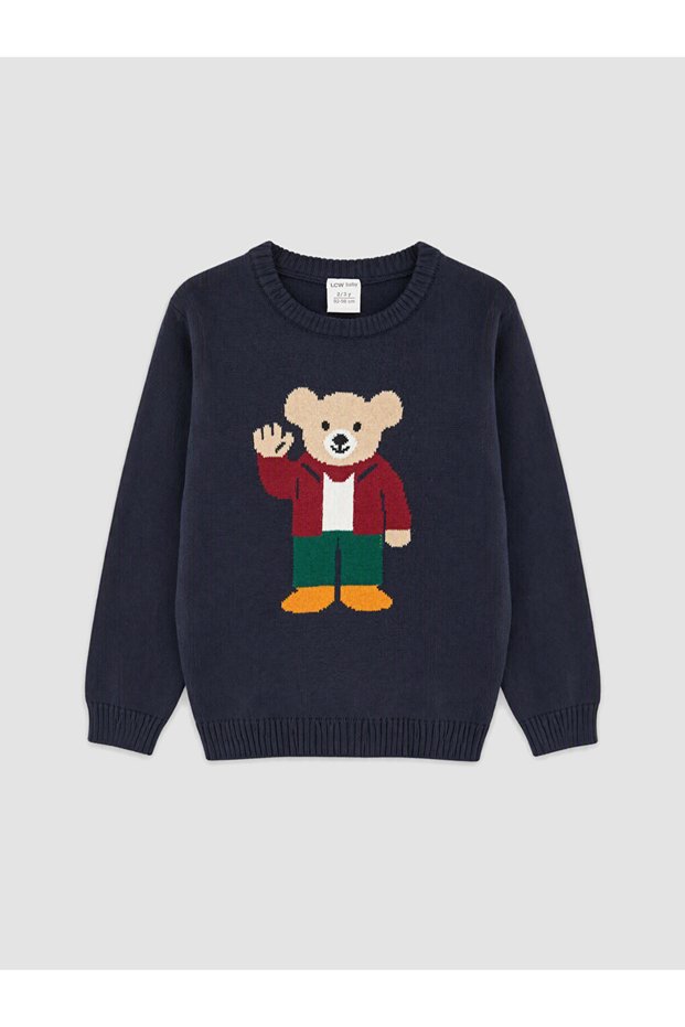 Rmz Gi̇yi̇m Farkiyla Zero Roba Collar Embroidered Baby Boy Knitwear Sweater